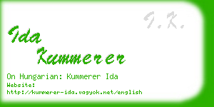 ida kummerer business card